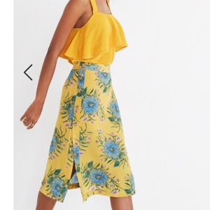 Madewell Silk Side-Button Midi Skirt